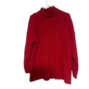 Vibrant Red Turtleneck Sweater